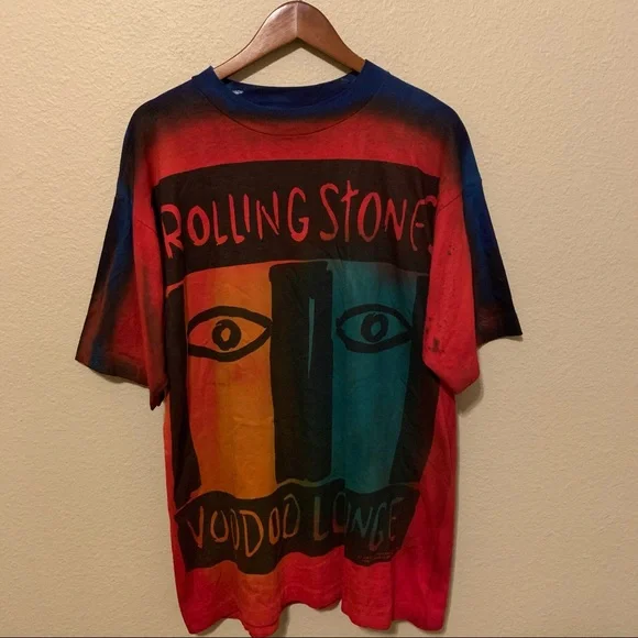 Vintage Brockum 1994 Rolling Stones Voodoo Lounge AOP Single Stitch T-Shirt - Picture 1 of 5
